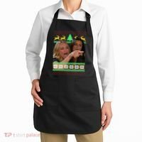Yelling At A Cat Ugly Christmas Sweater Meme Apron thumb 2