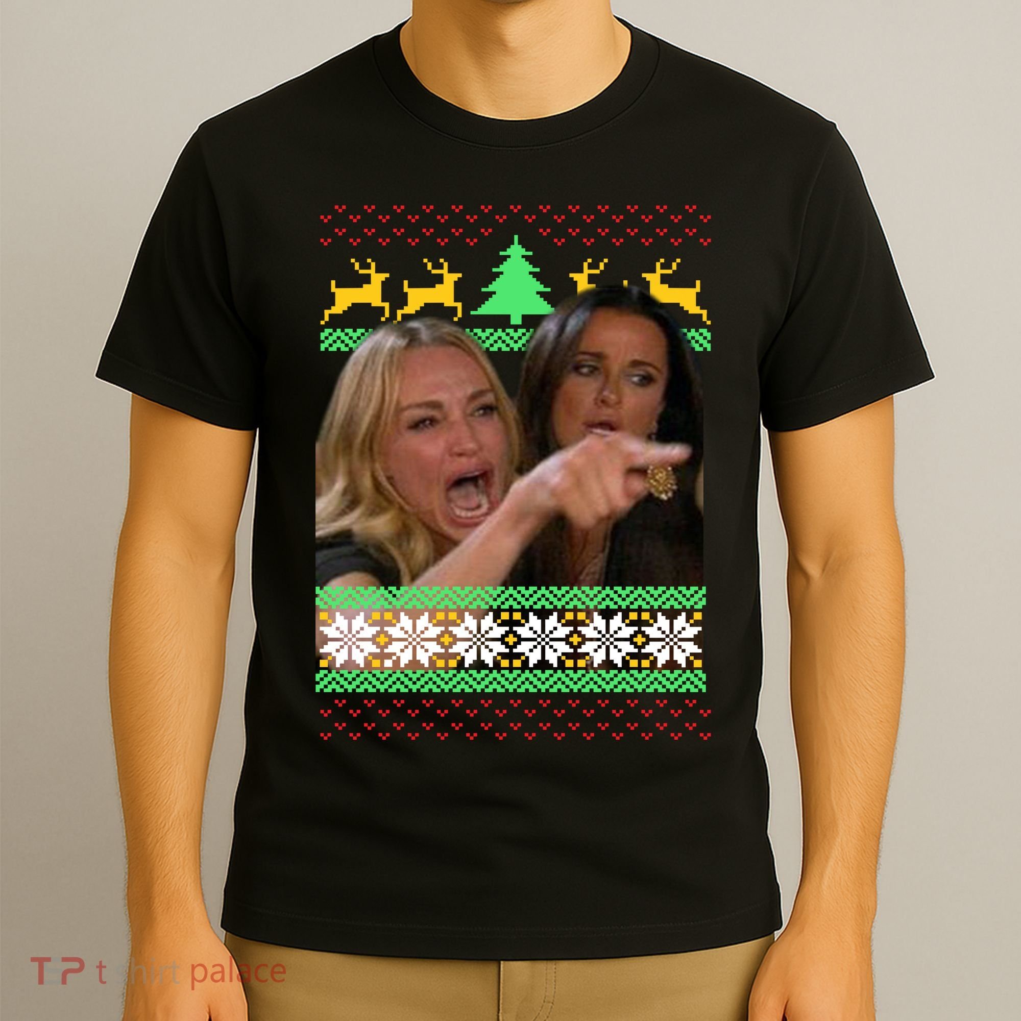 Yelling At A Cat Ugly Christmas Sweater Meme T-Shirt