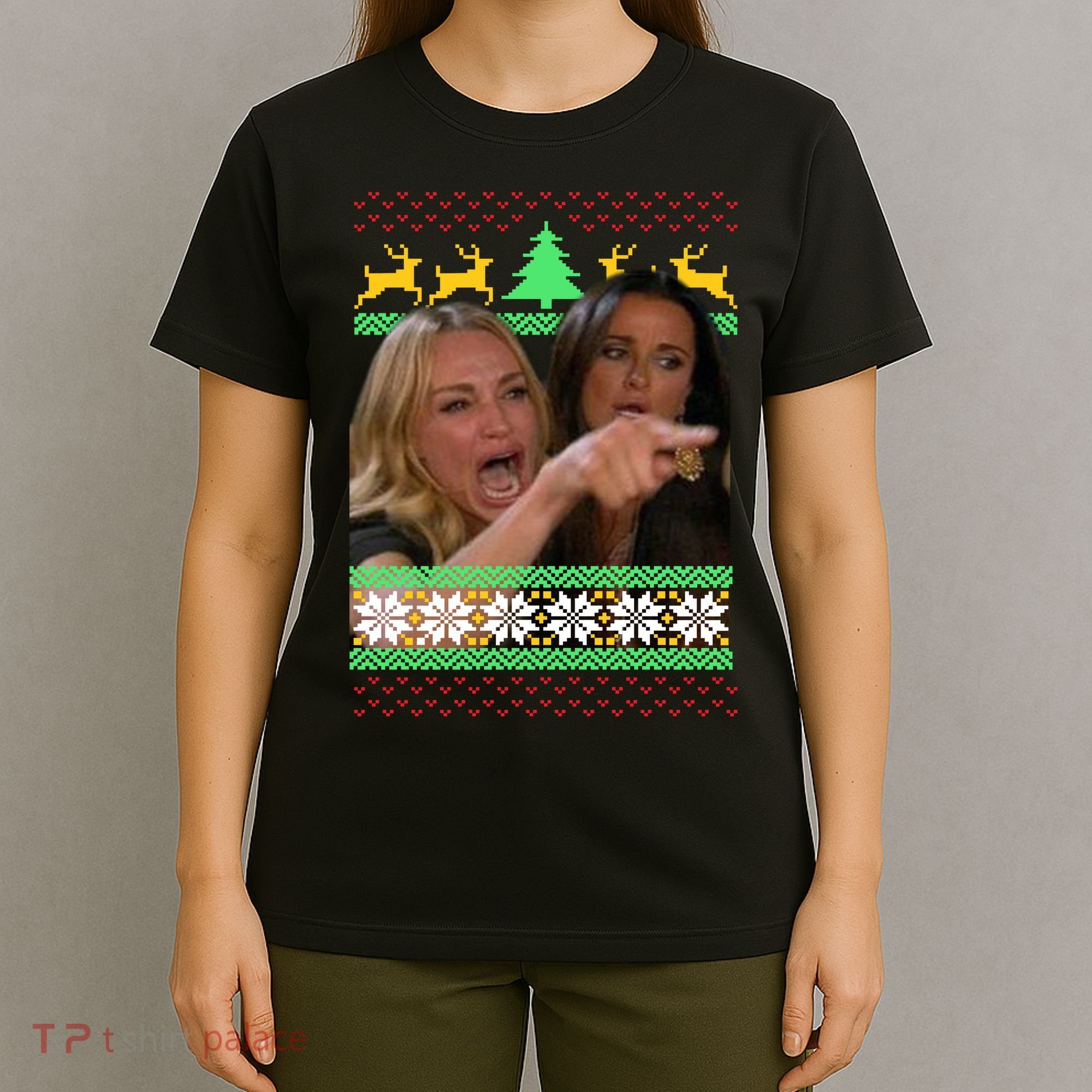 Yelling At A Cat Ugly Christmas Sweater Meme T-Shirt