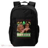 Yelling At A Cat Ugly Christmas Sweater Meme Backpack thumb 0