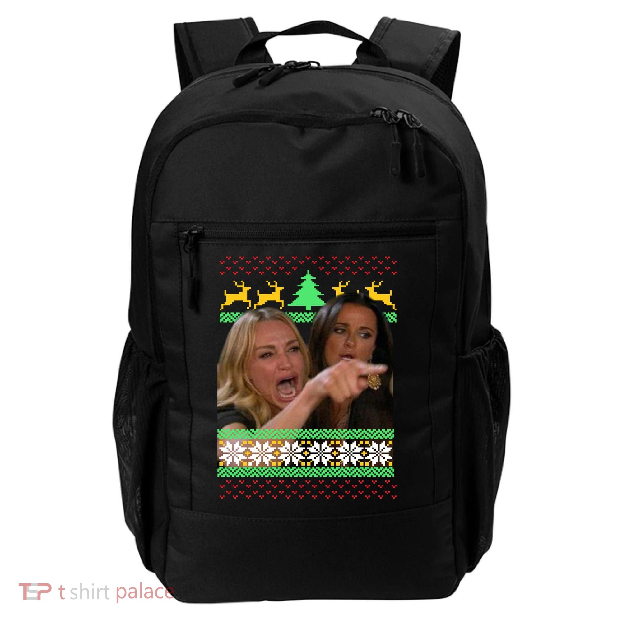 Yelling At A Cat Ugly Christmas Sweater Meme Backpack