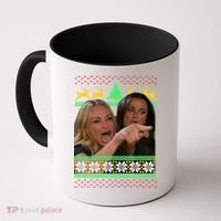 Yelling At A Cat Ugly Christmas Sweater Meme Coffee Mug thumb 0