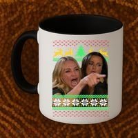 Yelling At A Cat Ugly Christmas Sweater Meme Coffee Mug thumb 2