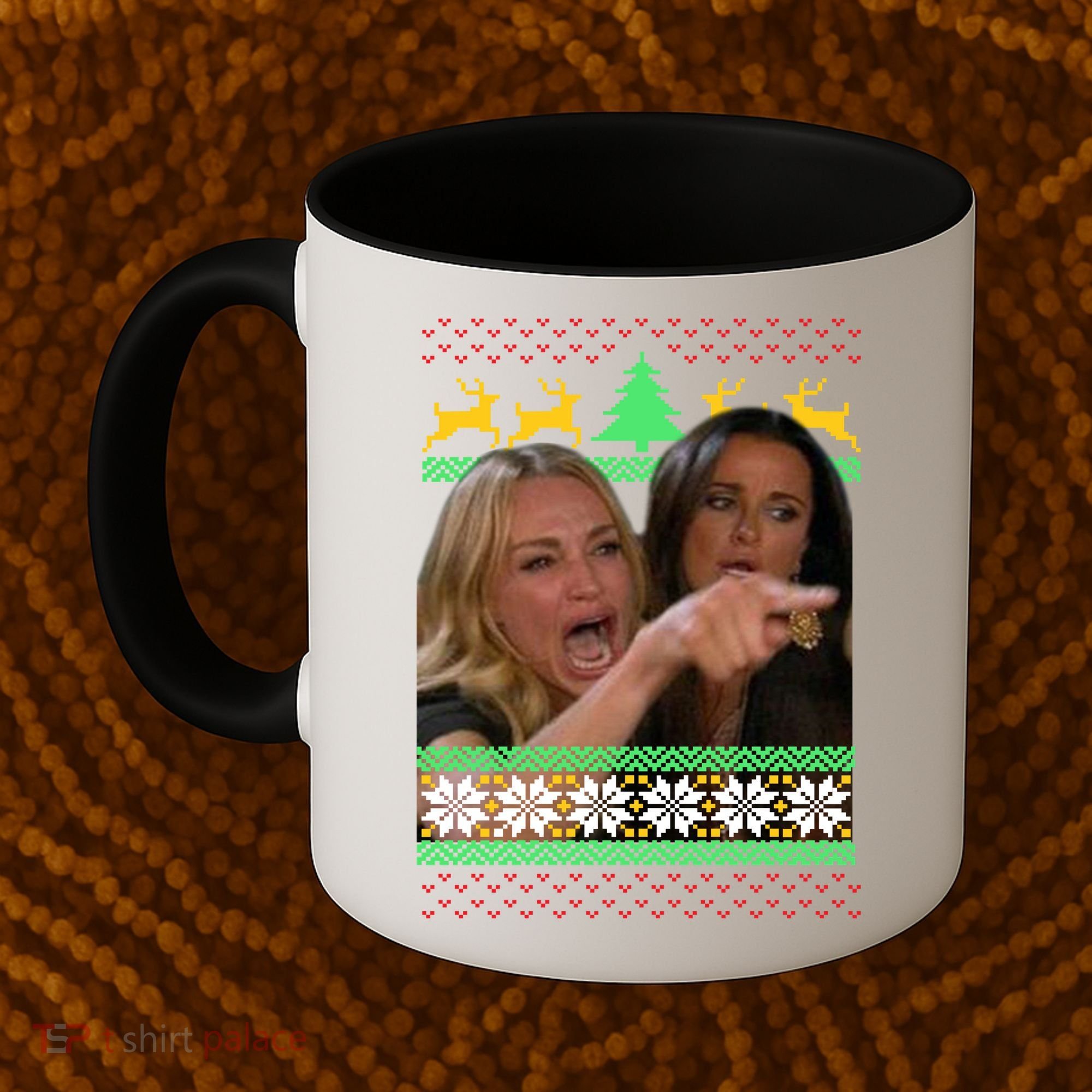 Yelling At A Cat Ugly Christmas Sweater Meme Coffee Mug