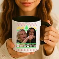 Yelling At A Cat Ugly Christmas Sweater Meme Coffee Mug thumb 3