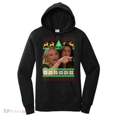 Yelling At A Cat Ugly Christmas Sweater Meme Women's Hoodie