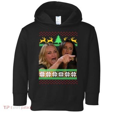 Yelling At A Cat Ugly Christmas Sweater Meme Toddler Hoodie