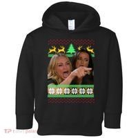 Yelling At A Cat Ugly Christmas Sweater Meme Toddler Hoodie thumb 0