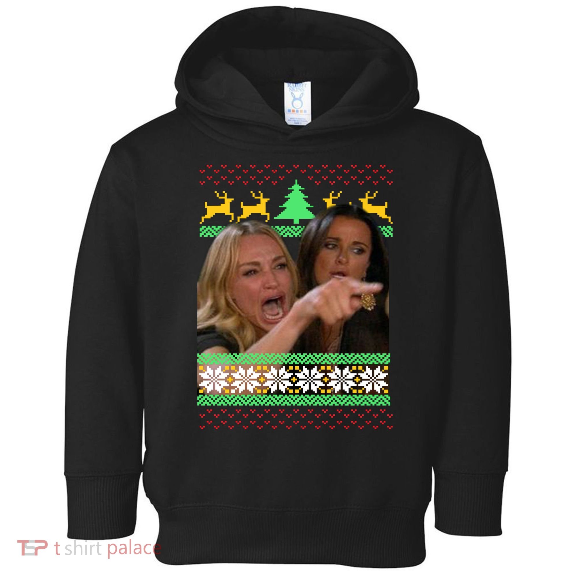 Yelling At A Cat Ugly Christmas Sweater Meme Toddler Hoodie