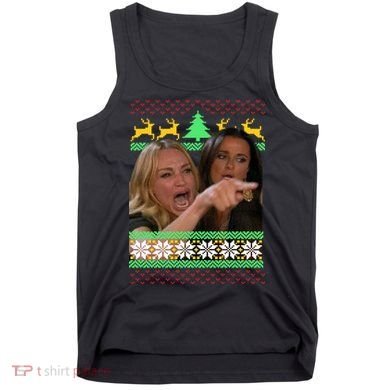 Yelling At A Cat Ugly Christmas Sweater Meme Tank Top