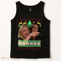 Yelling At A Cat Ugly Christmas Sweater Meme Tank Top thumb 2