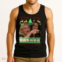 Yelling At A Cat Ugly Christmas Sweater Meme Tank Top thumb 3
