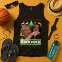Yelling At A Cat Ugly Christmas Sweater Meme Tank Top thumb 4