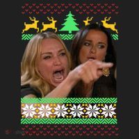 Yelling At A Cat Ugly Christmas Sweater Meme Golf Towel thumb 3