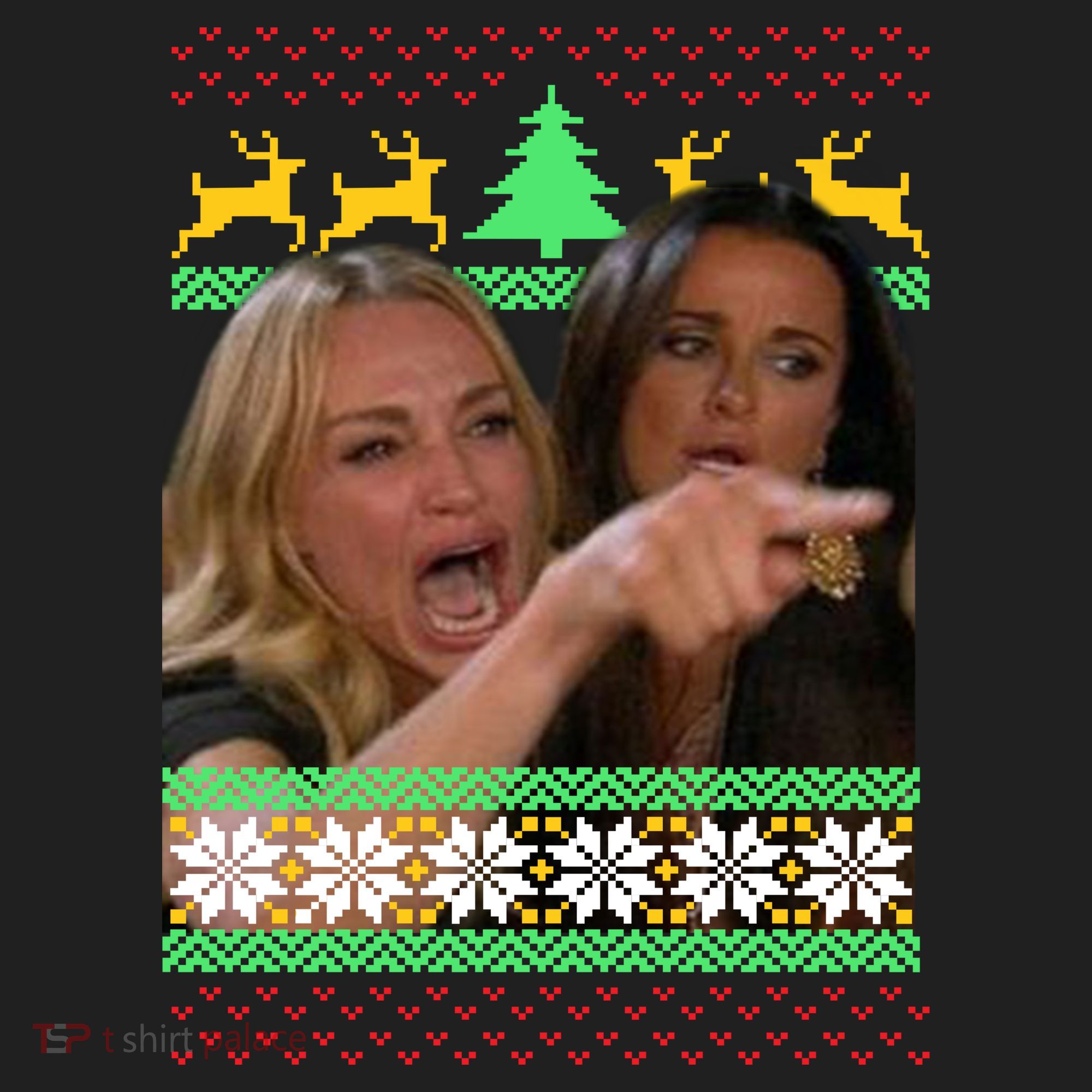 Yelling At A Cat Ugly Christmas Sweater Meme Golf Towel