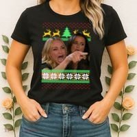 Yelling At A Cat Ugly Christmas Sweater Meme Women's T-Shirt thumb 2