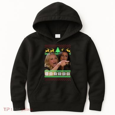 Yelling At A Cat Ugly Christmas Sweater Meme Kids Hoodie