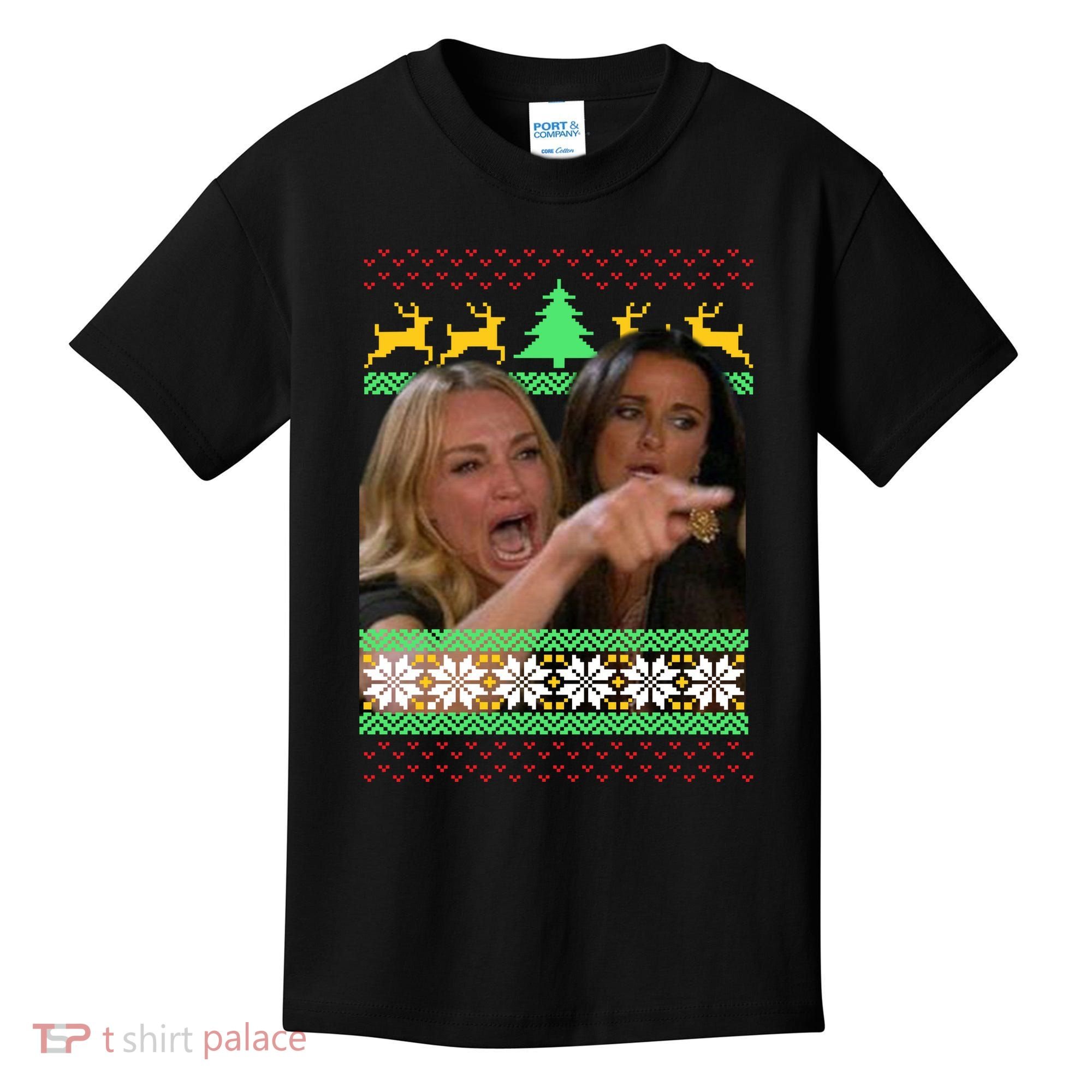 Yelling At A Cat Ugly Christmas Sweater Meme Kids T-Shirt