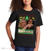 Yelling At A Cat Ugly Christmas Sweater Meme Kids T-Shirt thumb 2
