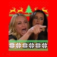 Yelling At A Cat Ugly Christmas Sweater Meme Santa Hat thumb 1