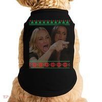 Yelling At Cat Meme Funny Ugly Christmas Doggie Tank thumb 0