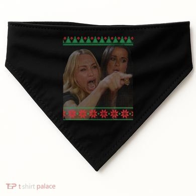 Yelling At Cat Meme Funny Ugly Christmas USA-Made Doggie Bandana