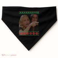 Yelling At Cat Meme Funny Ugly Christmas USA-Made Doggie Bandana thumb 0