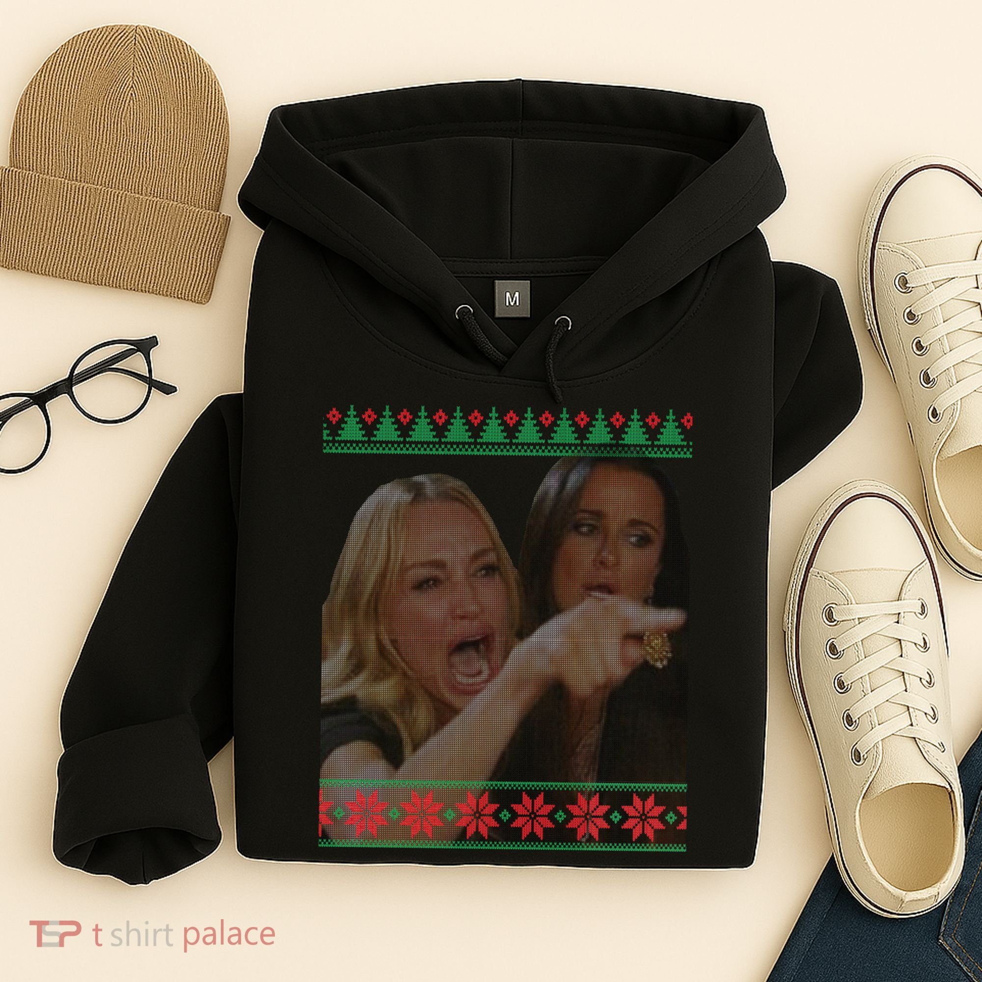 Yelling At Cat Meme Funny Ugly Christmas Hoodie
