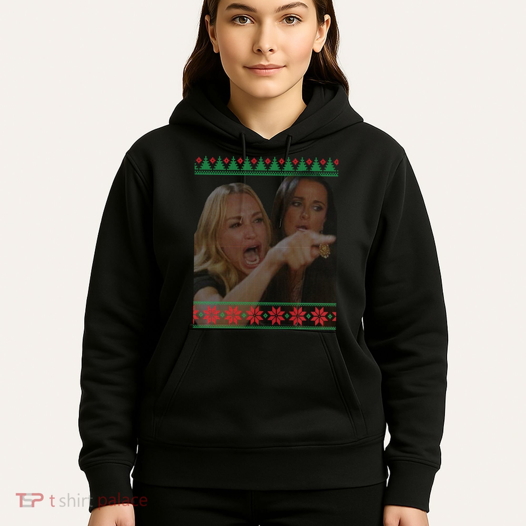Yelling At Cat Meme Funny Ugly Christmas Hoodie