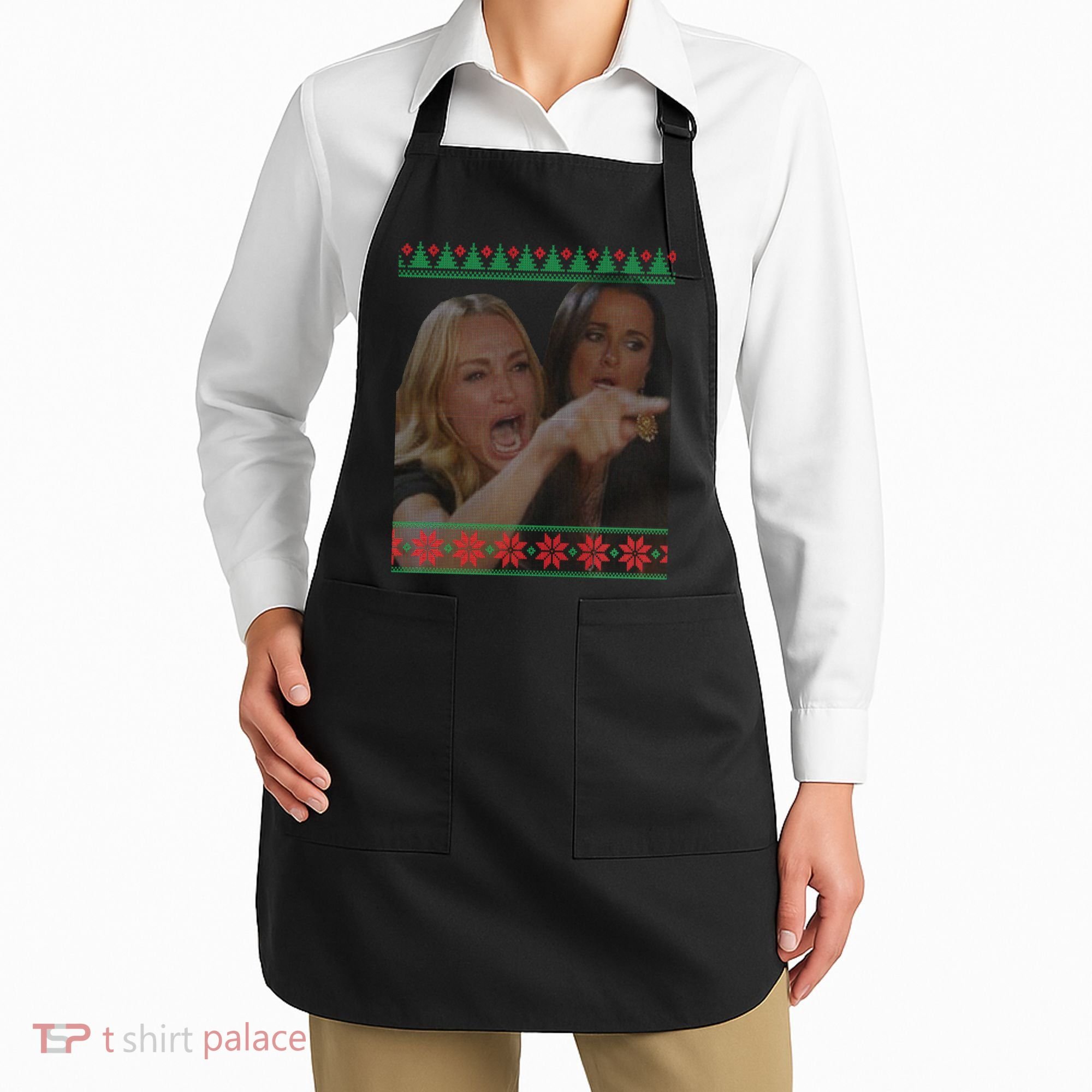 Yelling At Cat Meme Funny Ugly Christmas Apron