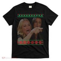 Yelling At Cat Meme Funny Ugly Christmas T-Shirt thumb 0