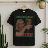 Yelling At Cat Meme Funny Ugly Christmas T-Shirt thumb 2