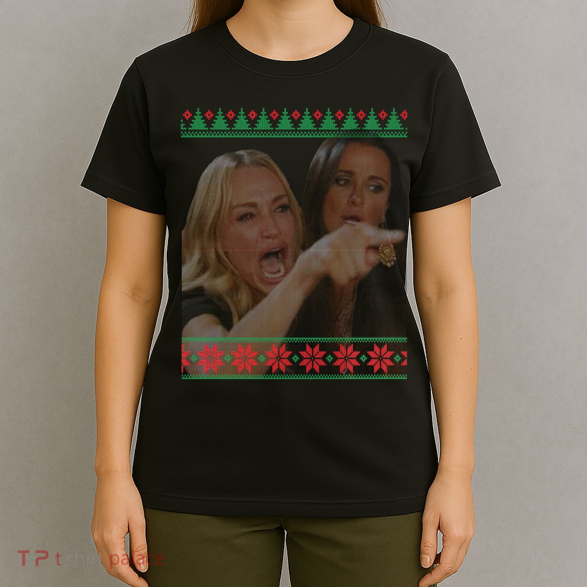 Yelling At Cat Meme Funny Ugly Christmas T-Shirt