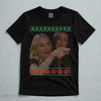 Yelling At Cat Meme Funny Ugly Christmas T-Shirt thumb 5