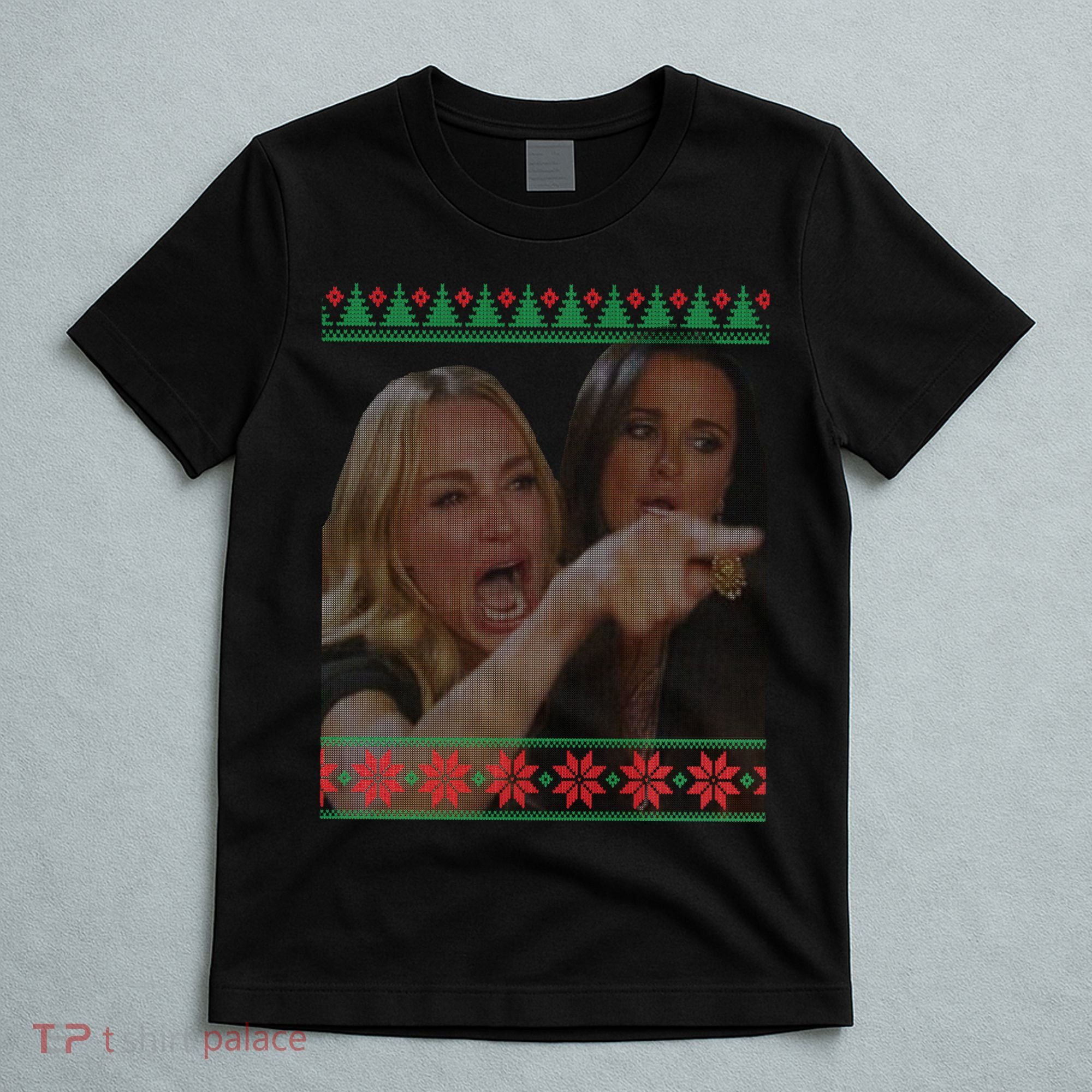 Yelling At Cat Meme Funny Ugly Christmas T-Shirt