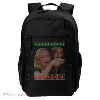 Yelling At Cat Meme Funny Ugly Christmas Backpack thumb 0
