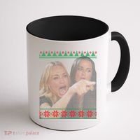 Yelling At Cat Meme Funny Ugly Christmas Coffee Mug thumb 1
