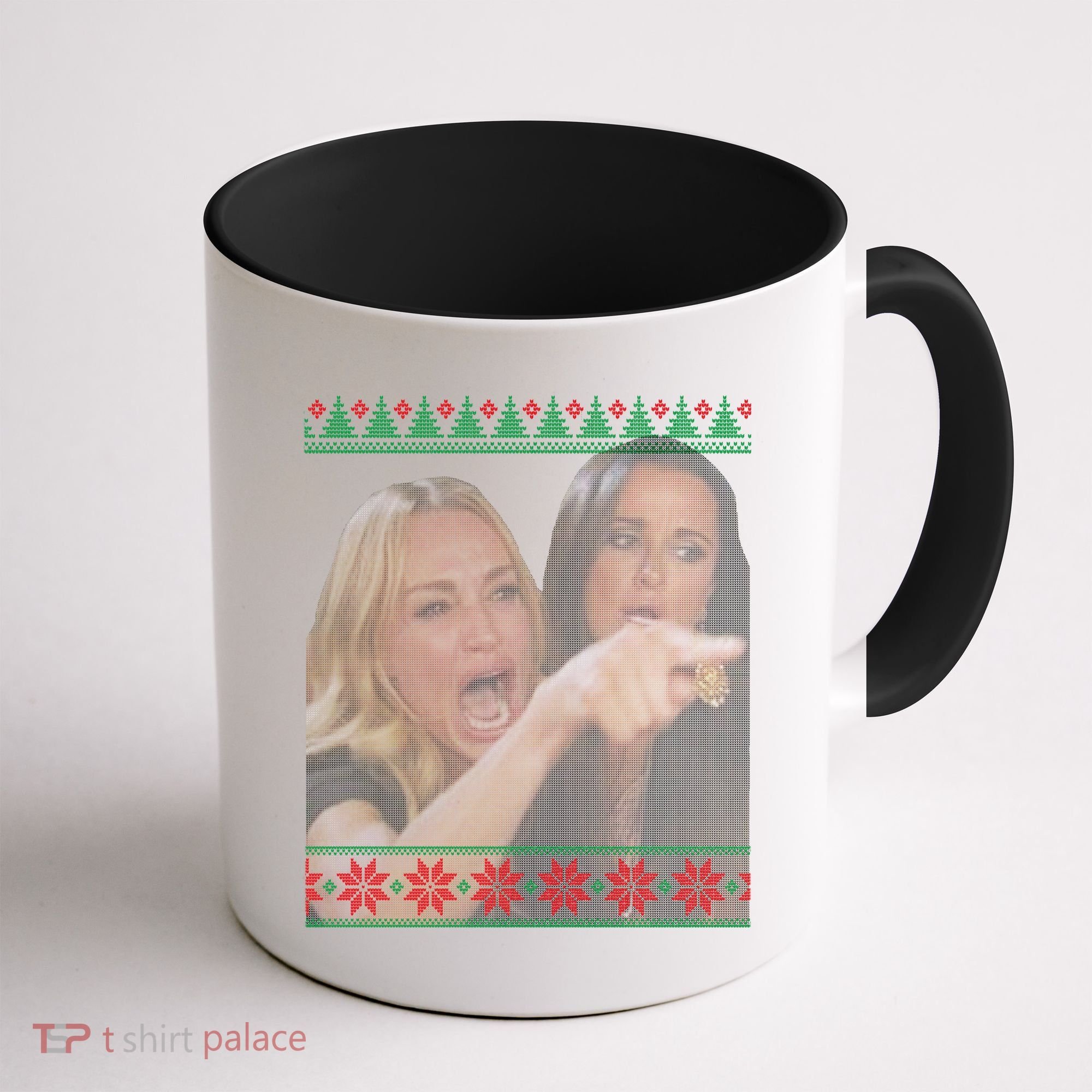Yelling At Cat Meme Funny Ugly Christmas Coffee Mug