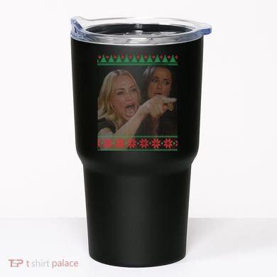 Yelling At Cat Meme Funny Ugly Christmas Tumbler