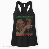 Yelling At Cat Meme Funny Ugly Christmas Women's Tank Top thumb 0