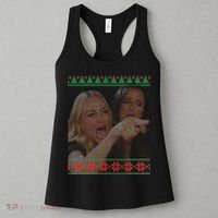 Yelling At Cat Meme Funny Ugly Christmas Women's Tank Top thumb 3