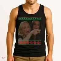 Yelling At Cat Meme Funny Ugly Christmas Tank Top thumb 3