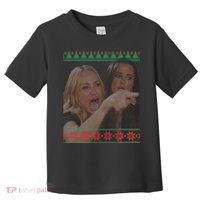 Yelling At Cat Meme Funny Ugly Christmas Toddler T-Shirt thumb 0