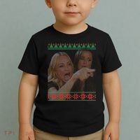 Yelling At Cat Meme Funny Ugly Christmas Toddler T-Shirt thumb 2