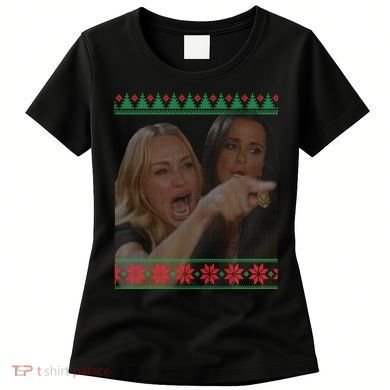 Yelling At Cat Meme Funny Ugly Christmas Women's T-Shirt