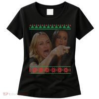 Yelling At Cat Meme Funny Ugly Christmas Women's T-Shirt thumb 0