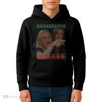 Yelling At Cat Meme Funny Ugly Christmas Kids Hoodie thumb 4