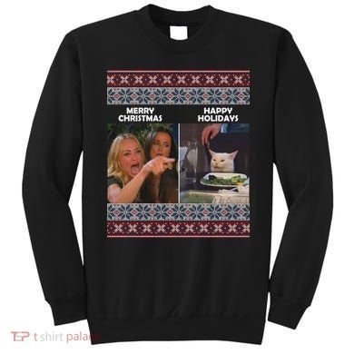 Yelling Cat Meme Christmas Sweater Funny Sweatshirt