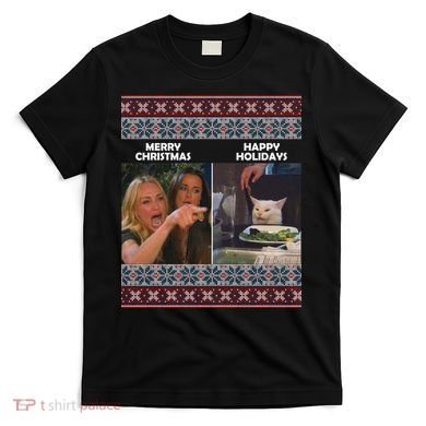 Yelling Cat Meme Christmas Sweater Funny T-Shirt