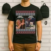 Yelling Cat Meme Christmas Sweater Funny T-Shirt thumb 6